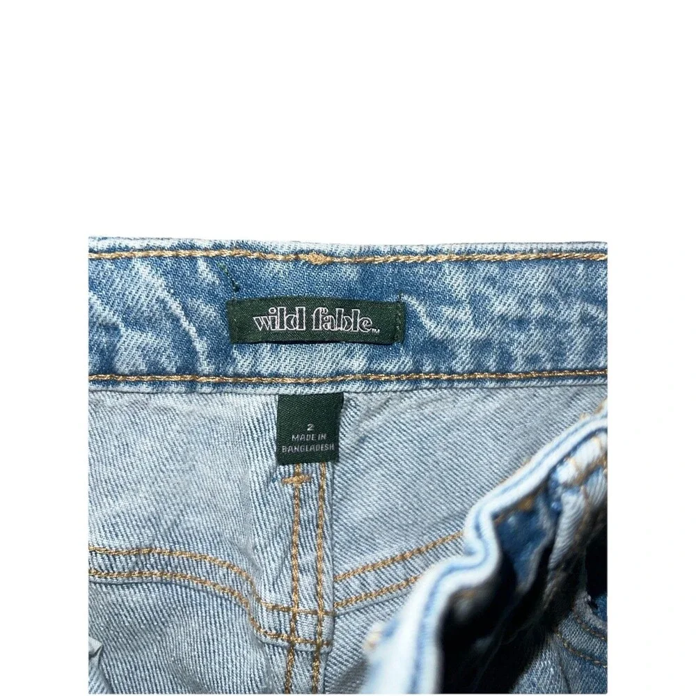 Wild Fable High-Rise Tapered Jeans Distressed Womens Size 2 28” Inseam Blue